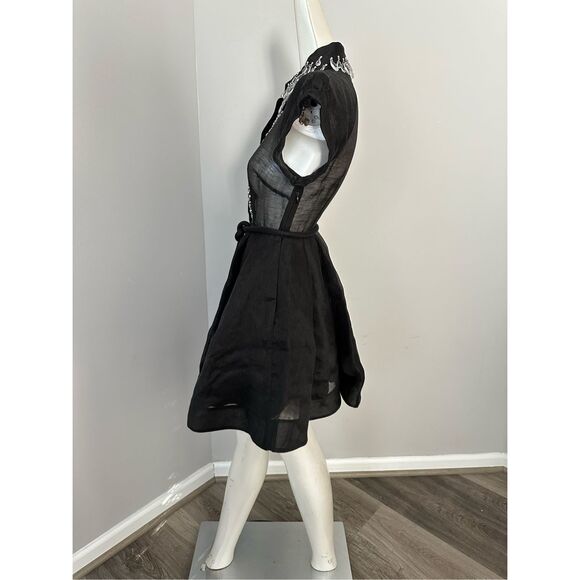NWT ZIMMERMANN Matchmaker Flip belted crystal-embellished silk-blend Mini Dress - Picture 6 of 11